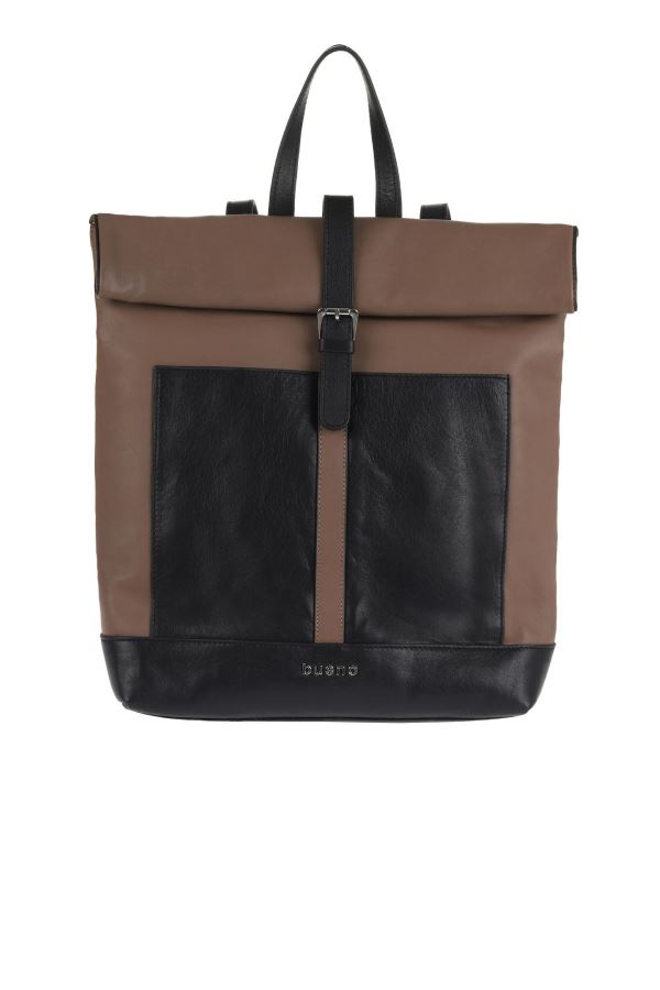 Vizon Siyah Deri Kadın Sırt Çantası