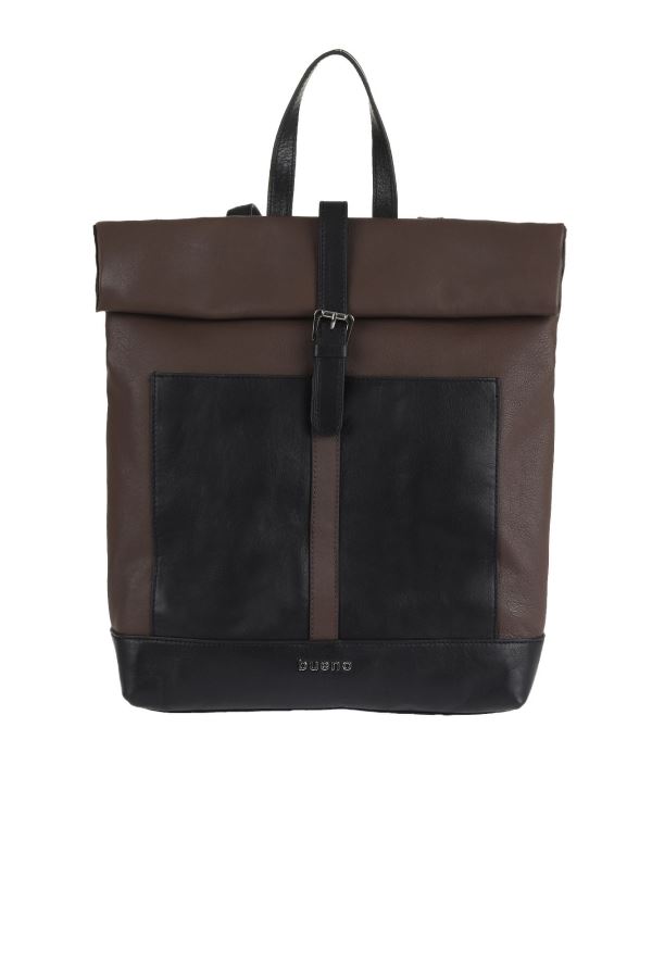 Kahverengi Siyah Deri Kadın Sırt Çantası