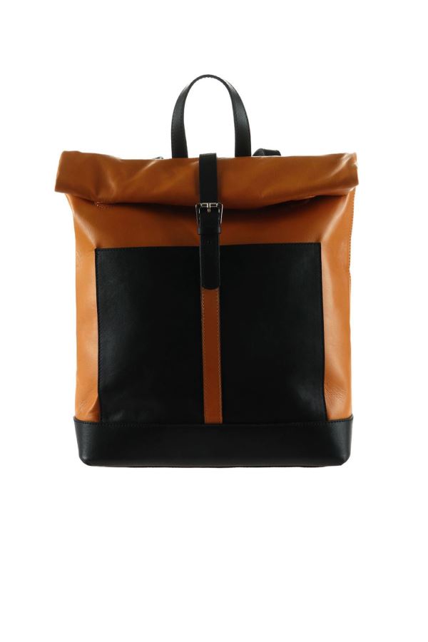 Siyah Flotter Deri Kadın Sırt Çantası