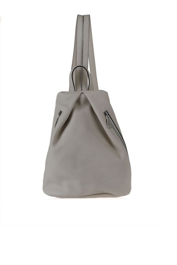 Bej Flotter Deri Kadın Sırt Çantası