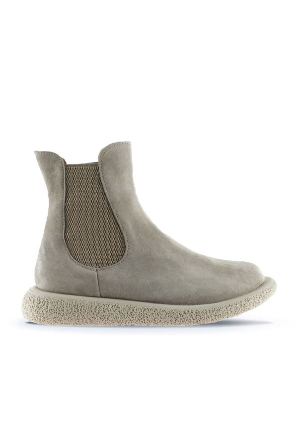 Bej Süet Kadın Düz Bot