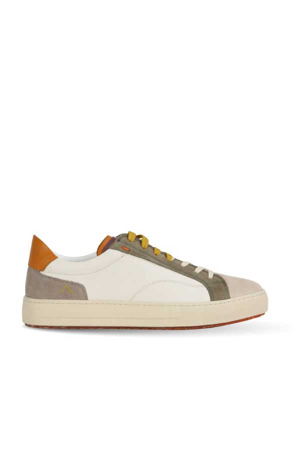 Bej Turuncu Deri Erkek Spor Ayakkabı 