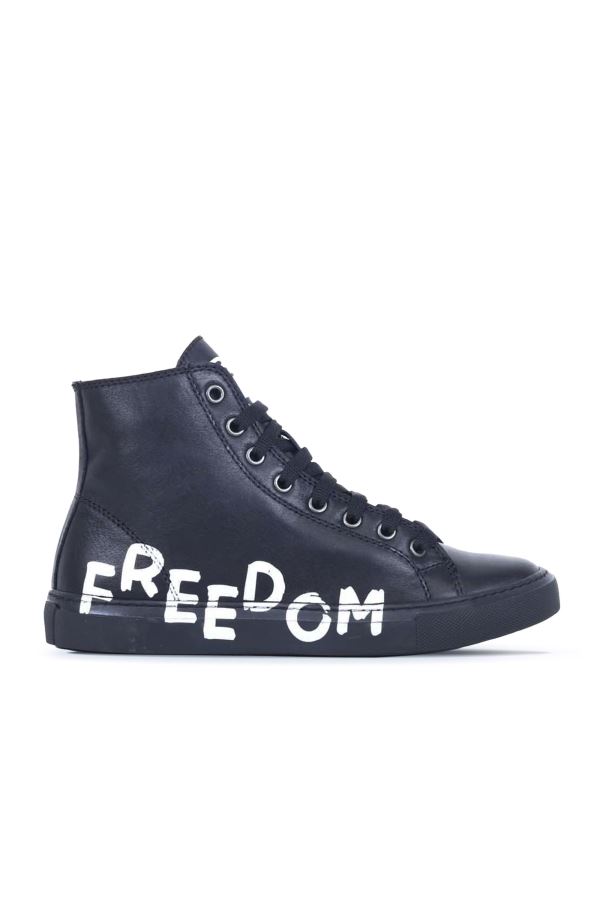 Siyah B52C01 Kadın Baskılı Spor Bot