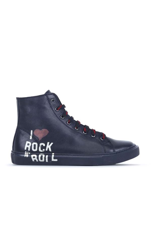 Siyah B76C01 Kadın Baskılı Spor Bot