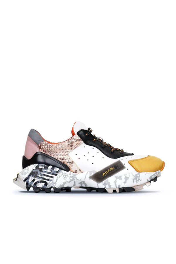 Sarı Deri Kadın Spor ayakkabı