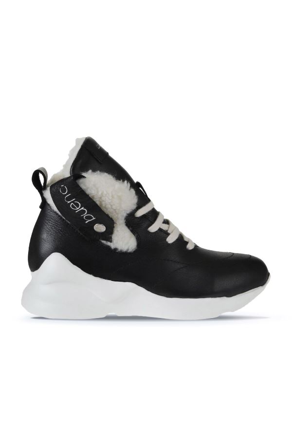 Siyah Deri Kadın Spor Bot