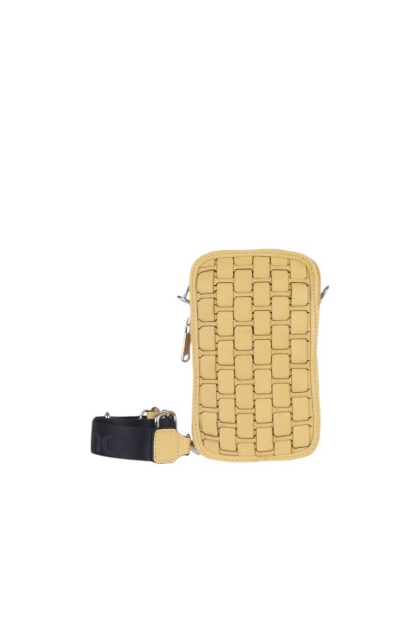 Sarı Deri Unisex Telefon Çantası