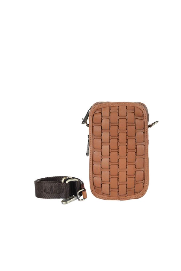 Taba Koyu Deri Unisex Telefon Çantası