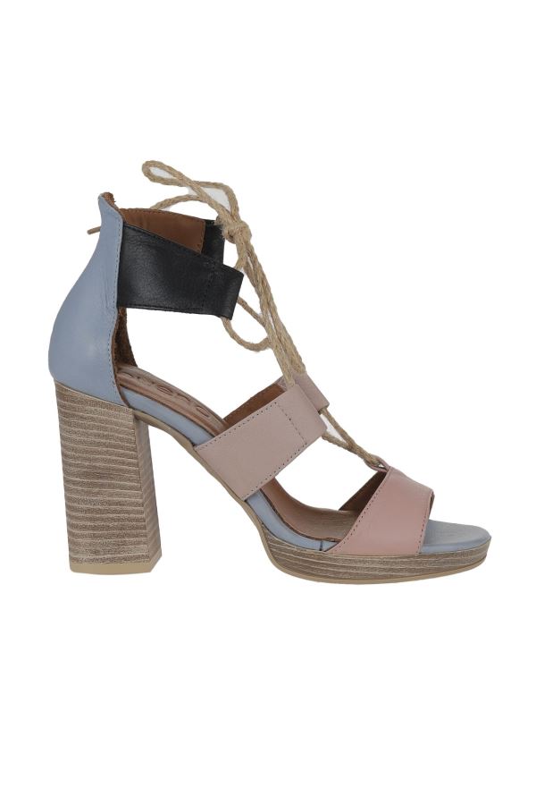 Gül Kurusu Multi Deri Kadın Topuklu Sandalet