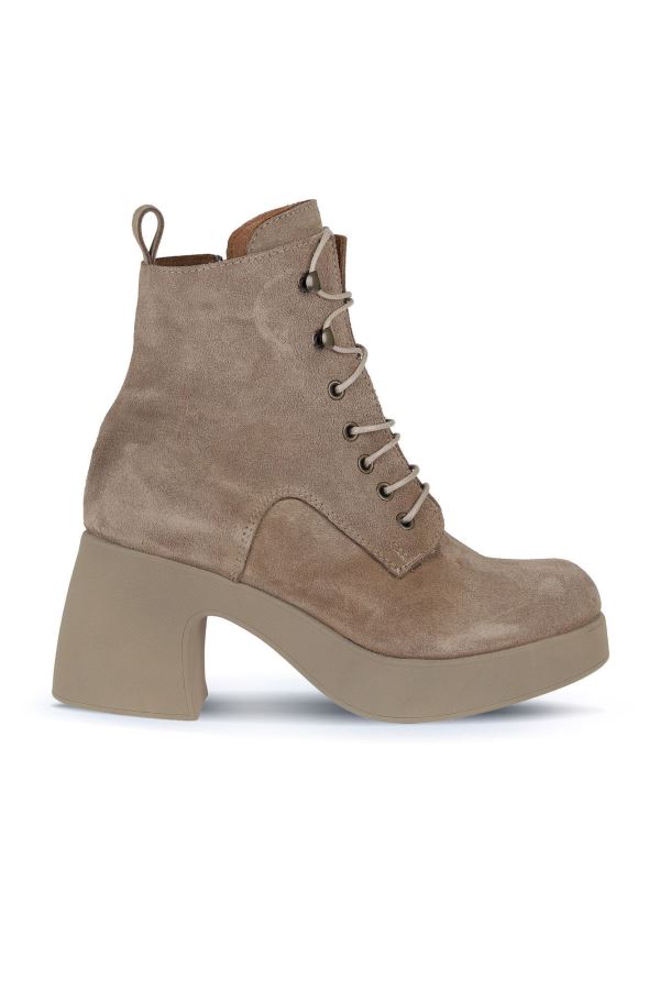 Vizon Süet Kadın Topuklu Bot