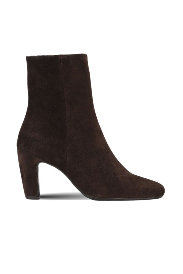 Kahverengi Süet Kadın Topuklu Bot