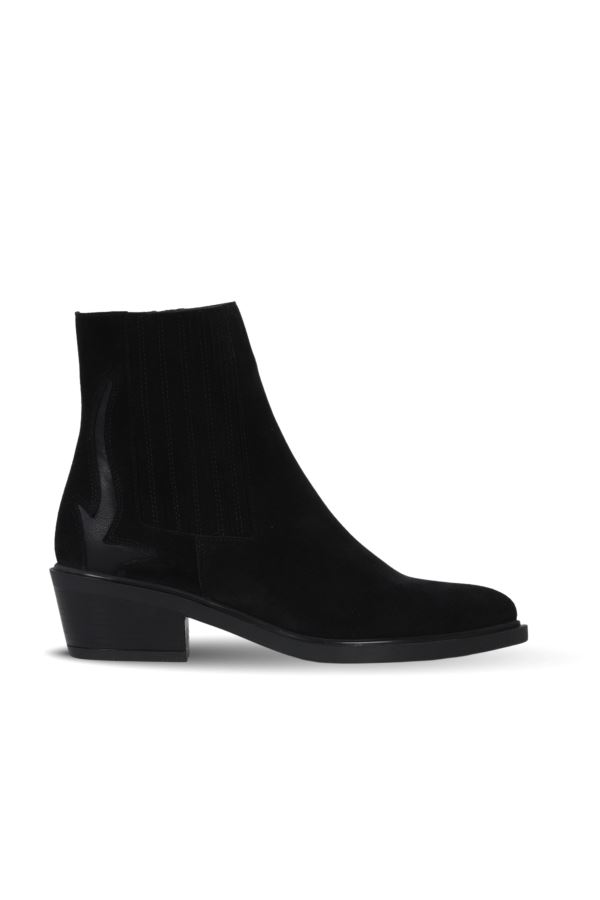 Siyah Süet Kadın Topuklu Bot