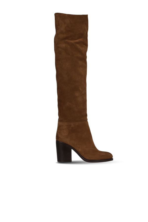 Taba Süet Kadın Topuklu Çizme